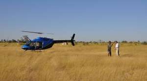 Hubschrauber Botswana Okavango Delta Safari Abenteuer